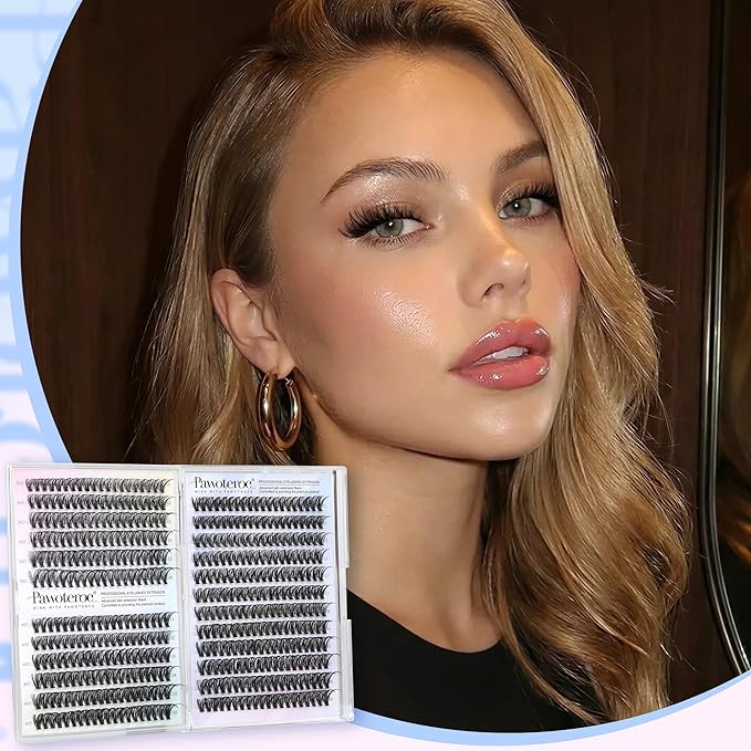 Pawotence Lash Clusters 480pcs Individual Lashes 30D 40D Cluster Eyelash Extensions Eyelash Clusters Lash Extensions for Self Application (30D&40D, 0.07D, 11-16mm Valuable Pack)