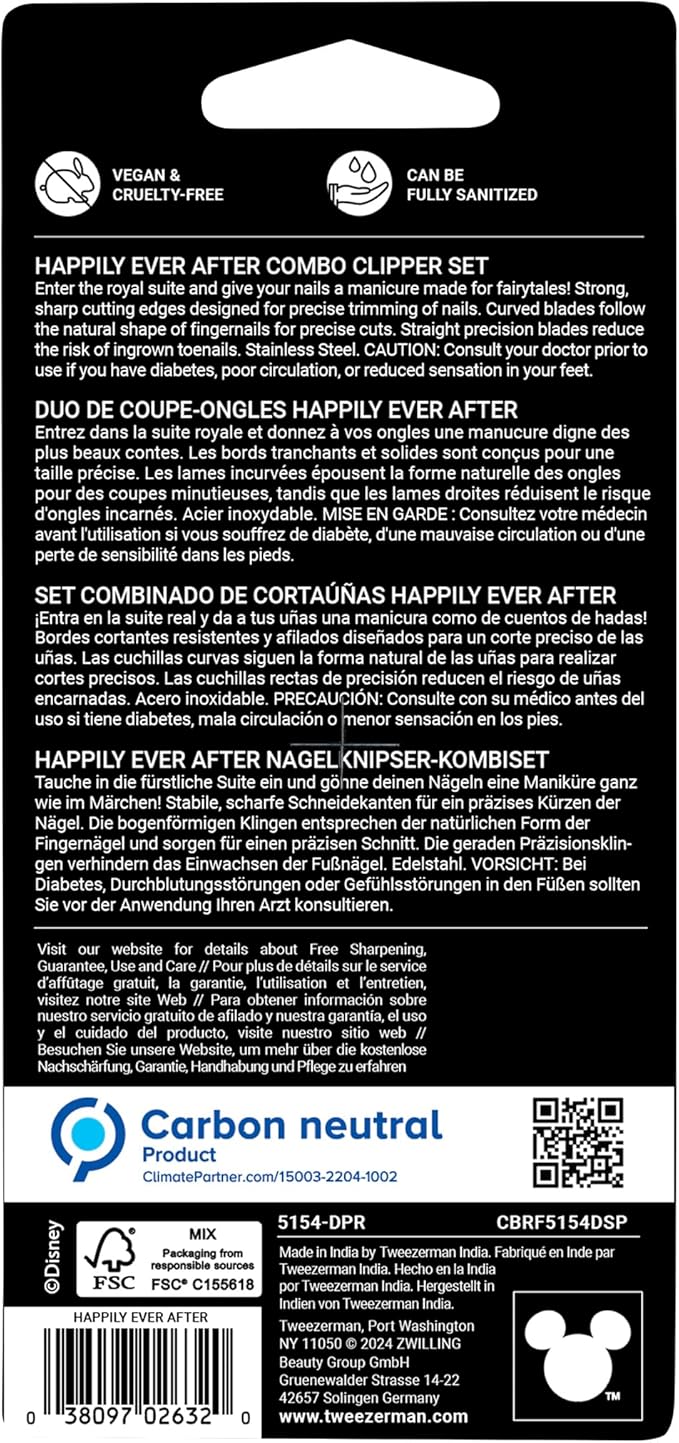 Tweezerman Happily Ever After Combo Set with Fingernail and Toenail Clippers