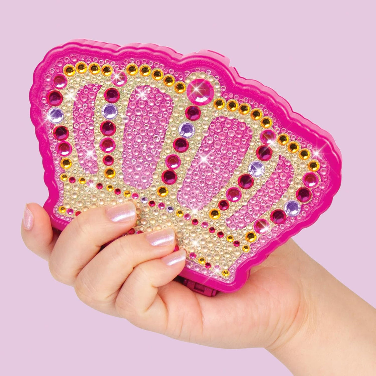 Make It Real: Juicy Couture Bejeweled Beauty Cosmetic Compact - Glam for Eyes, Lips & Face, Crown Shaped Makeup Case, Girls & Kids Ages 6+