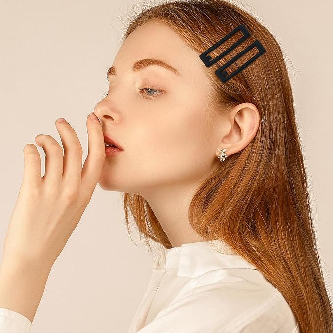 18pcs Snap Hair Clips, 2.76 Big Snap Clip, Matte Hairpin Accessories for Women Girls, Nonslip Metal Barrettes, Neutral Color