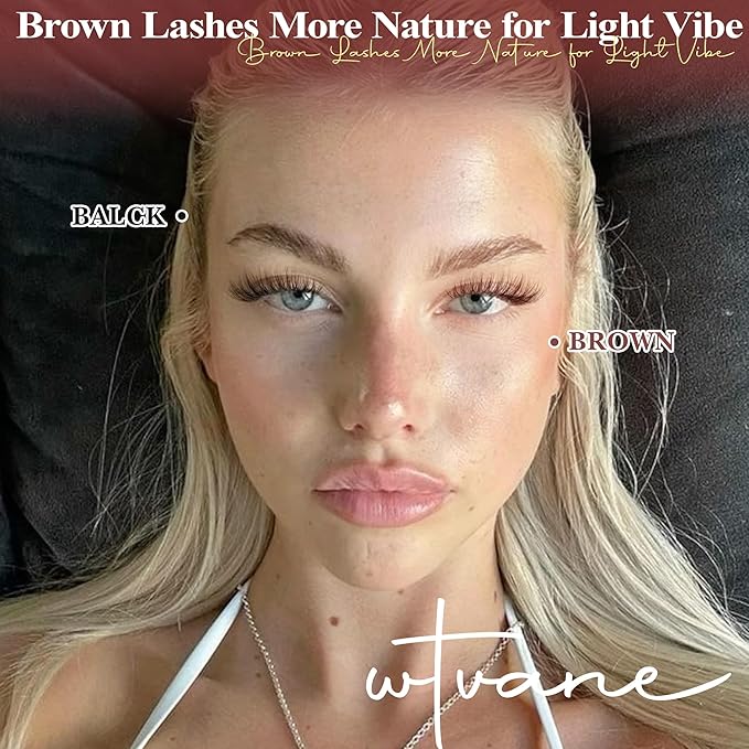 Wispy Lash Clusters Brown Eyelash Clusters Natural 8-16mm Lashes Cluster Eyelash Extensions C-Curly Thin Band Individual Lashes Natural Look DIY Lash Extension at Home by Wtvane