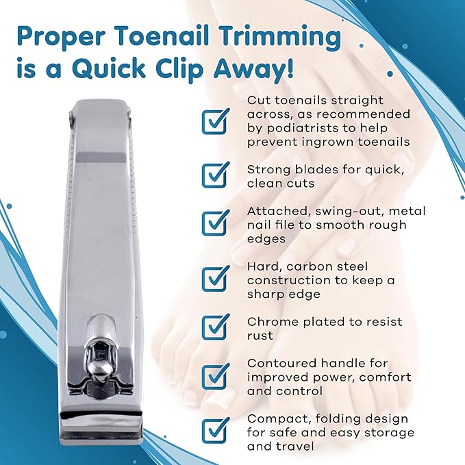 Denco Straight Cut Toenail Clipper,Silver,1 Count (Pack of 2),3559N