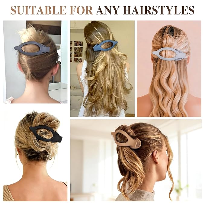 10 Pcs Flat Hair Clips for Women French Concord Claw Clips for Thick and Thin Hair Claw Clips Duck Billed Barrettes Hair Accessories for Women and Girls (Grey Blue)