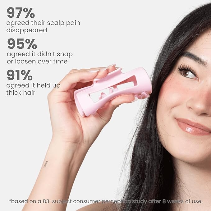 The Original Mello Hair Claw Clip Squishy Claw Clip Made in Korea Patent Pending 30021976 (Pink, Medium)