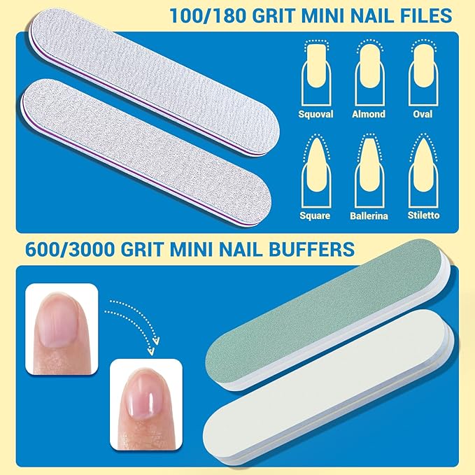 TsMADDTs Nail Polish Remover Kit with 2 pcs Nail Soaking Bowls Manicure Bowls for Hands, Cuticle Remover Tools, Cuticle Oil, Files, Buffers, Brush, Dip Removal Kit