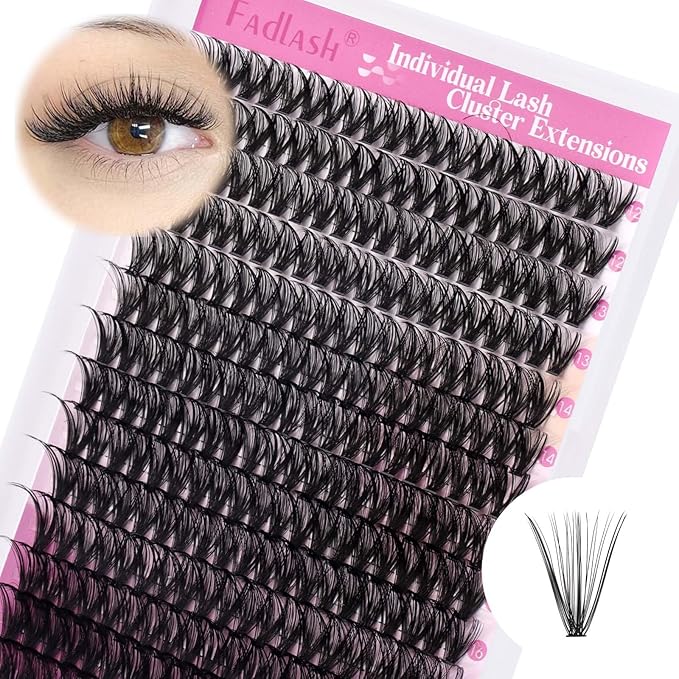 Lash Clusters 12-18mm Mix Individual Lashes Cluster Black Volume Eyelash Clusters Long Individual Lash Extensions C Curl Cluster Lashes DIY Eyelash Extension (30D-0.07C, 12-18mm)