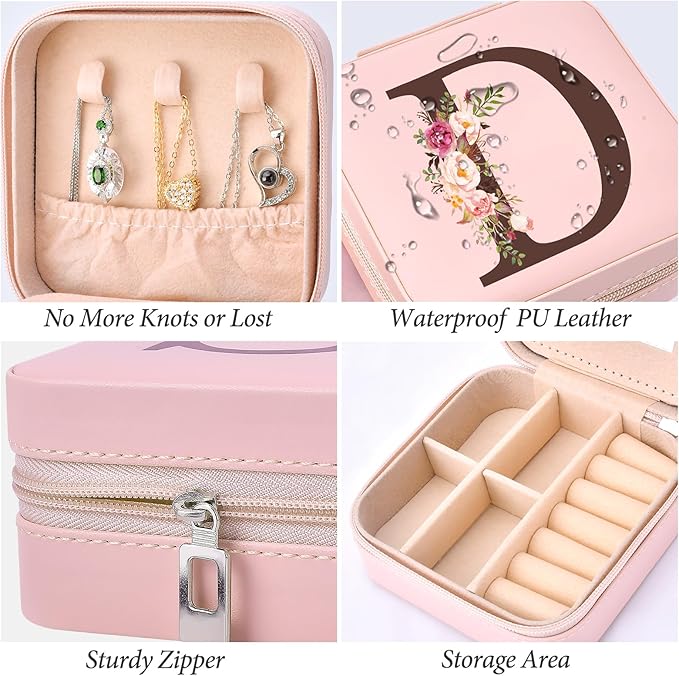 Christmas Gift for Women, Christmas Travel Jewelry Case Box Organizer Personalized Gifts for Mom Wife Women, Gift for Friend Sister Grandma Aunt