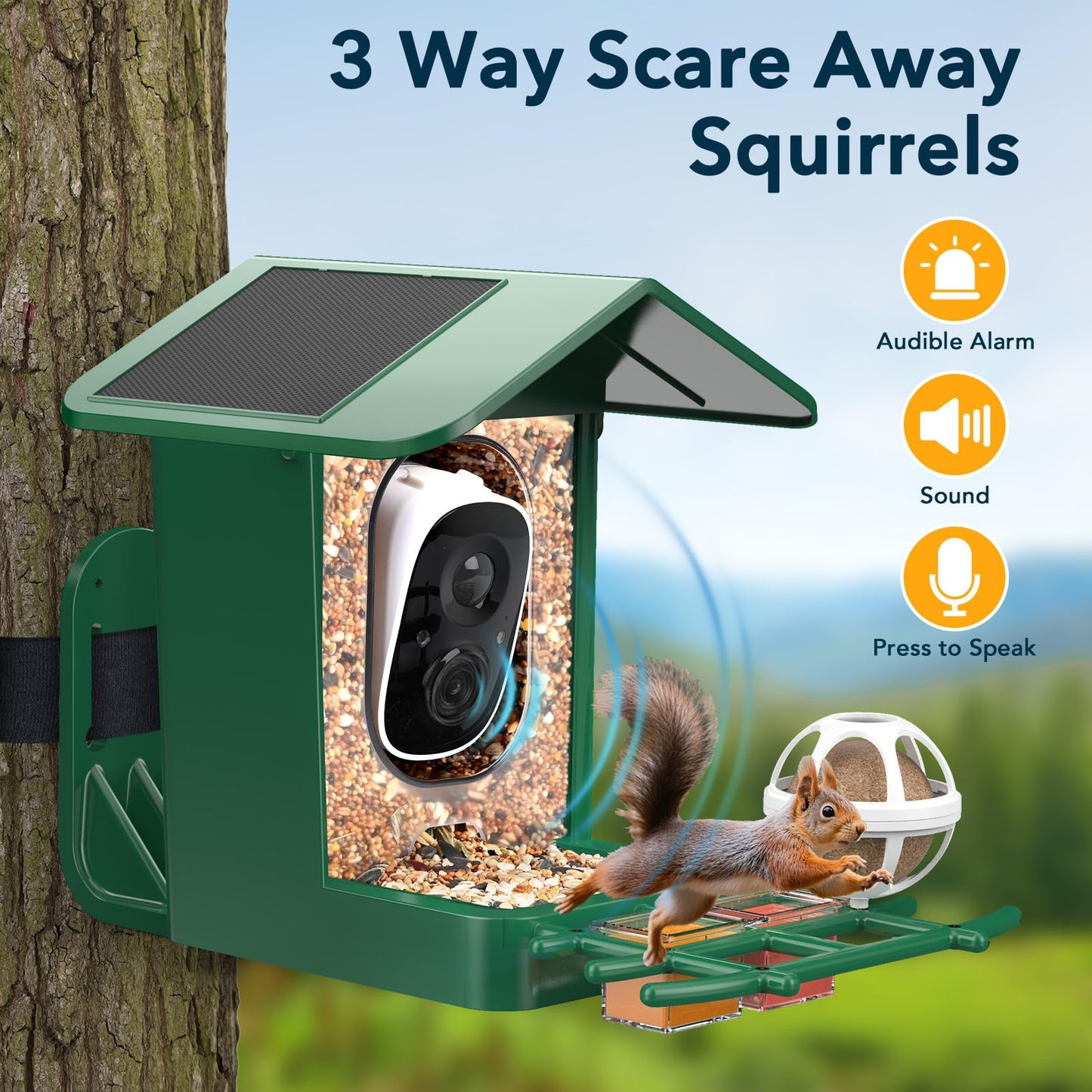 PeckCam Bird Feeder with Camera Solar Powered, AI Identify & Auto Capture with 32GB Card, 2K HD Live Video Smart Bird Feeder Camera Instant Notifications in Backyard, Gift for Bird Lovers