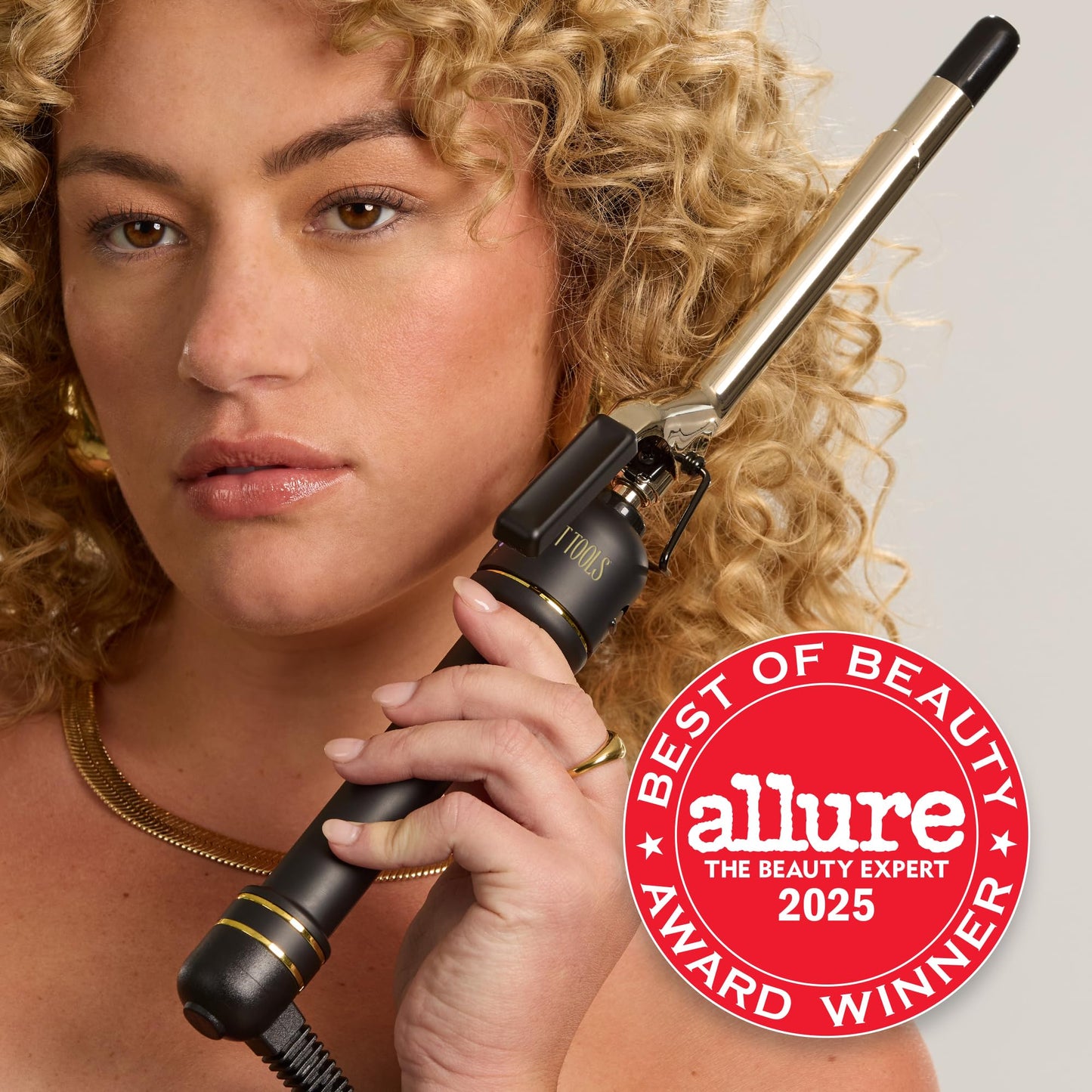 HOT Tools 24K Gold Professional 2" Extended Barrel Curling Iron with Clamp for Loose Curls - 24K Gold Technology for Long-Lasting Results & Longer Barrel for Easy Styling