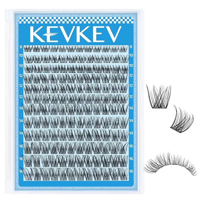 Wispy Lash Clusters Ultra-Thin Band Natural Eyelash Clusters 8-16mm Soft Cluster Eyelash Extensions Mix Length Ultra-Light Natural Look Natural Lash Clusters DIY Lash At Home(Wispy04)