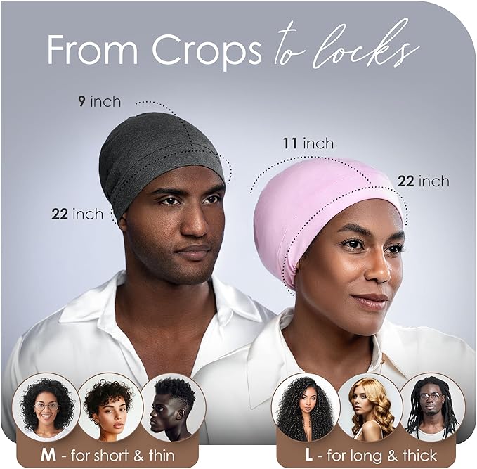 CAPLORD Satin Bonnet for Sleeping, Curly Hair Wrap Sleep for Men, Adjustable Silk Beanies for Women, Silk Hair Bonnet