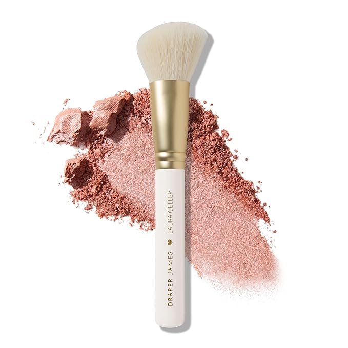 LAURA GELLER NEW YORK Angled Blush Brush - Sculpting & Blending Brush for Blush, Bronzer & Contour - Soft Vegan Bristles - Draper James Limited Edition