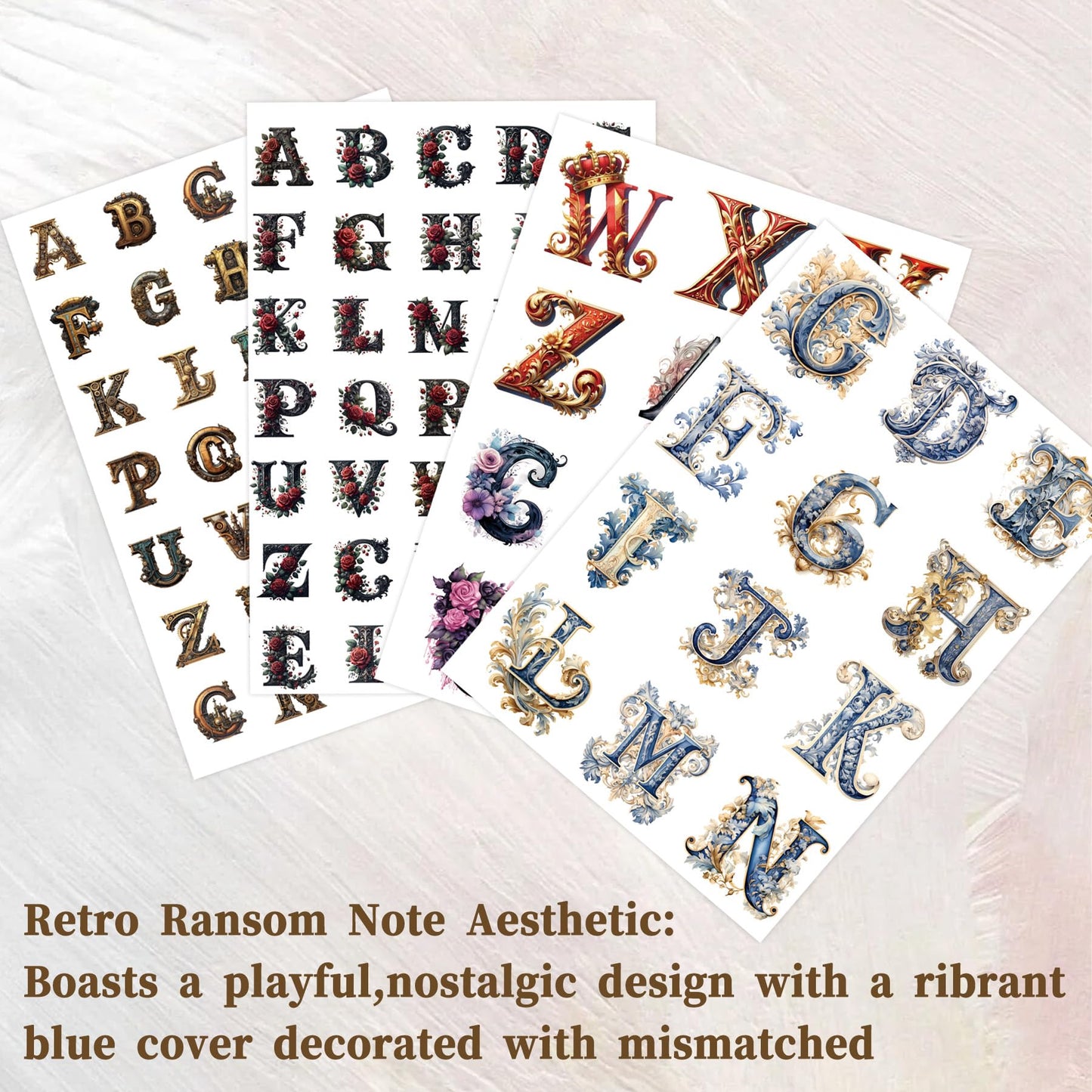 50 Sheets Alphabet & Number Letter Stickers for Scrapbooking, Journaling & DIY Crafts, Vinyl Adhesive Sticker Letters for Scrapbook Supplies, Journals, Planners & Decorative Projects