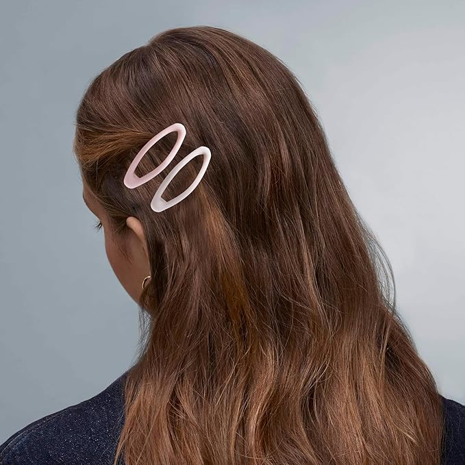 20PCS Oval Metal Snap Clips for Women No Slip Small Barrettes for Thin Fine Hair,Matte Brown Beige Pink