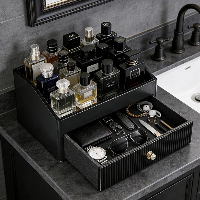 LADSTAG Cologne Organizer for Men,Cologne Stand,Organizador de Perfumes,Estante Para Perfumes,Dresser Organizer Countertop,Mens Bedroom Essentials,Gifts for Men,Mens Valentines Day Gifts