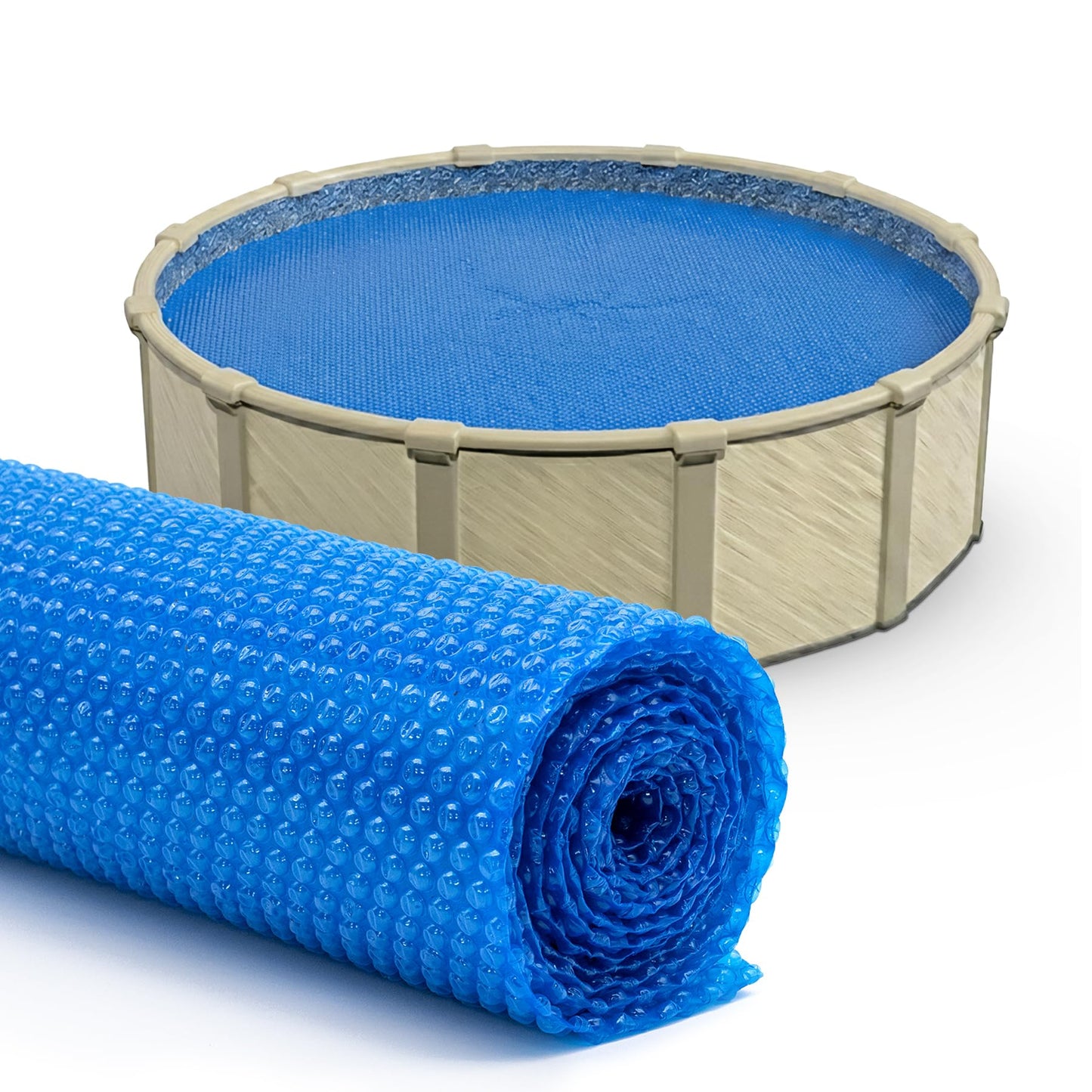 Sun2Solar Blue 24 ft Round Solar Cover | 8 Mil | Heat Retaining Blanket for Above Ground & Inground Swimming Pools | Sun's Energy Heats Pool | Bubble Heating Blankets | 800 Series