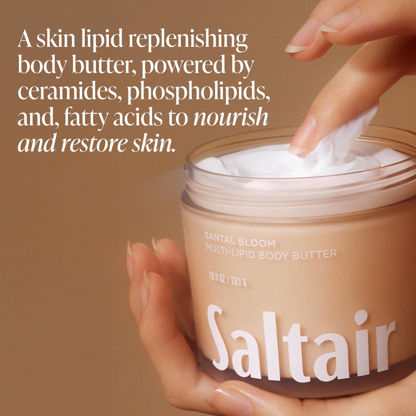 Saltair Multi-Lipid Body Butter – Hydrating 24-Hour Moisture – Body Cream for Soft Skin & Barrier Support – Ceramides, Coconut Oil & Shea Butter for Dry Skin Care – Coral Coast, 10oz