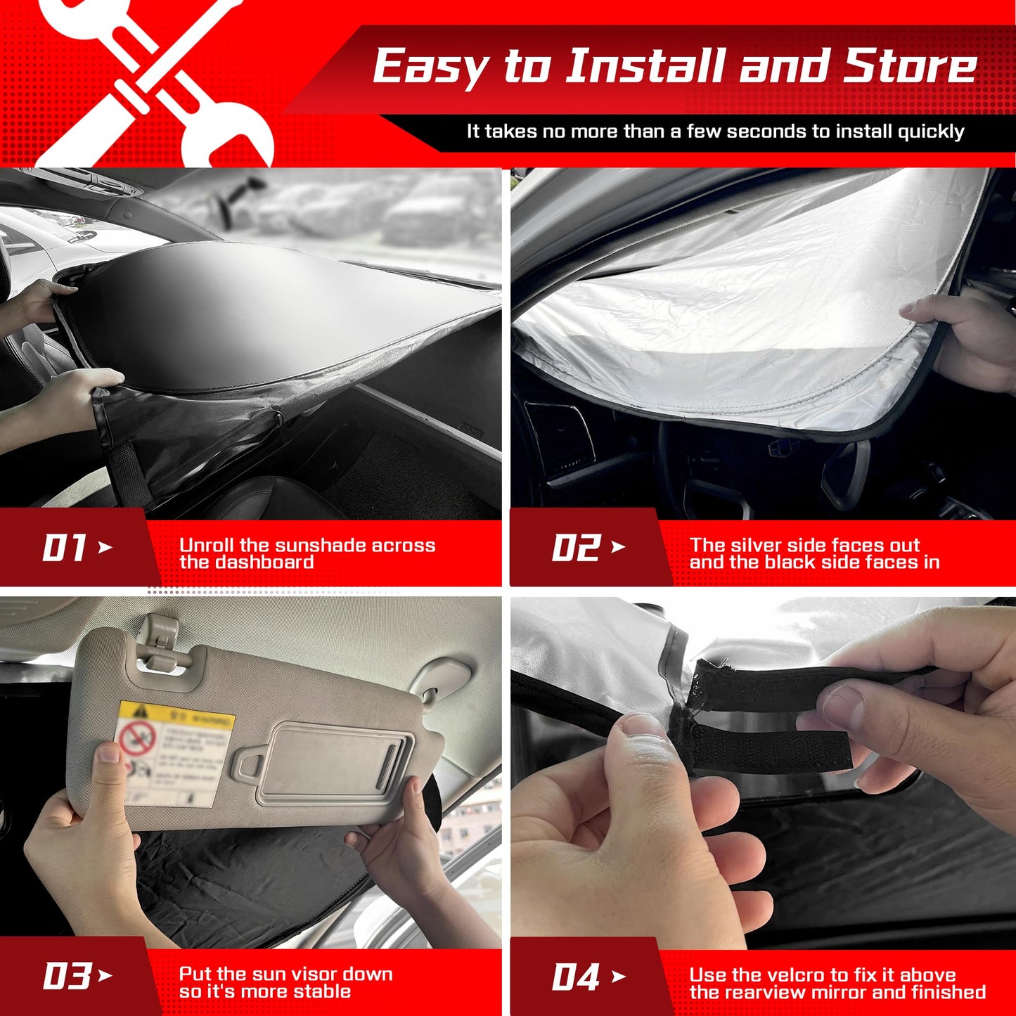 ARISMOTOR Windshield Sun Shade for Volkswagen Tiguan 2018-2025, Custom Fit Foldable Front Window Sunshade Sun Visor Protector, Block UV Rays Keep Your Car Cooler