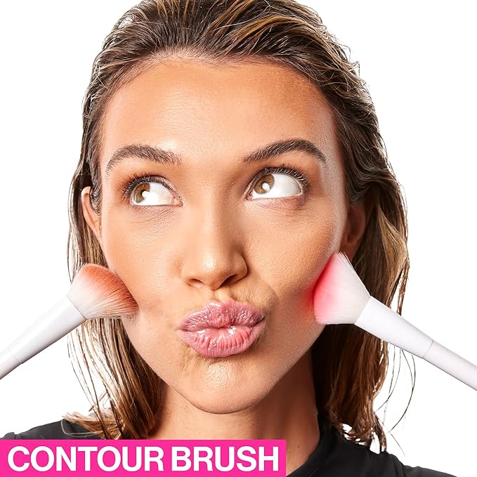 wet n wild Contour Brush, Sculpt, Highlight, & Blend, Luxurious Plush Fibers, Ergonomic Handle for Comfortable Precision Control , Cruelty-Free & Vegan