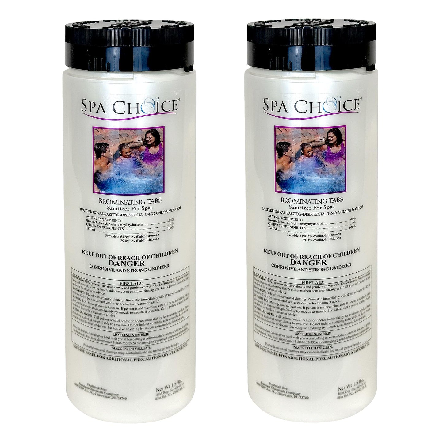 SpaChoice 1.5-Pounds 2-Pack Premium Brominating Tabs Sanitizer for Spas, Bromine Tablets for Spa Hot Tub, Made in USA