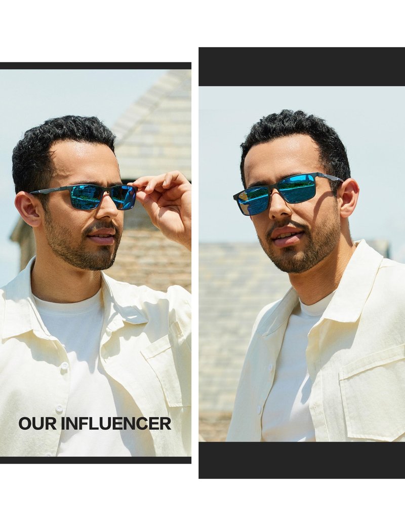 BIRCEN Polarized Mens Sunglasses for Driving: UV Protection Al-Mg Metal Sunglasses Lightweight Shades for Fishing Travel Golf