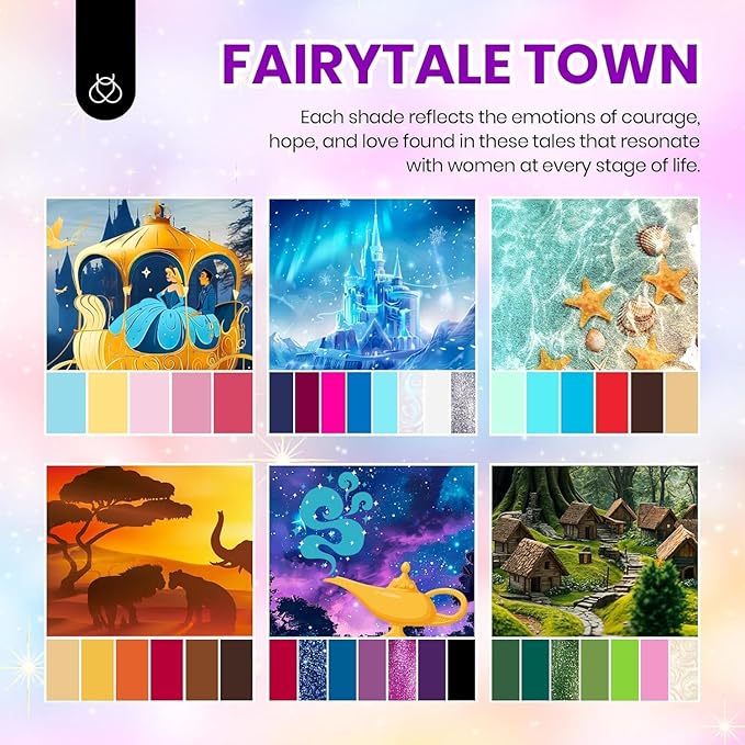 Beetles Gel Nail Polish Set - 44 PCS Brown Nude Burgundy Gel Polish Nails Fairytale Town Collection with 4Pcs Base Glitter Matte Glossy Top Coat Soak off Uv Gel DIY Manicure