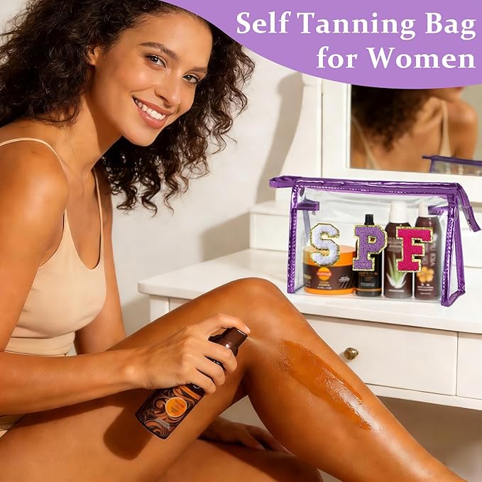 COSHAYSOO Sunscreen Bag Clear Makeup Toiletry Pouch Beach Vacation Essentials for Women Teen Girls Easter Basket Stuffers Gifts Summer Pool Travel Must Have Accessories Waterproof Stuff