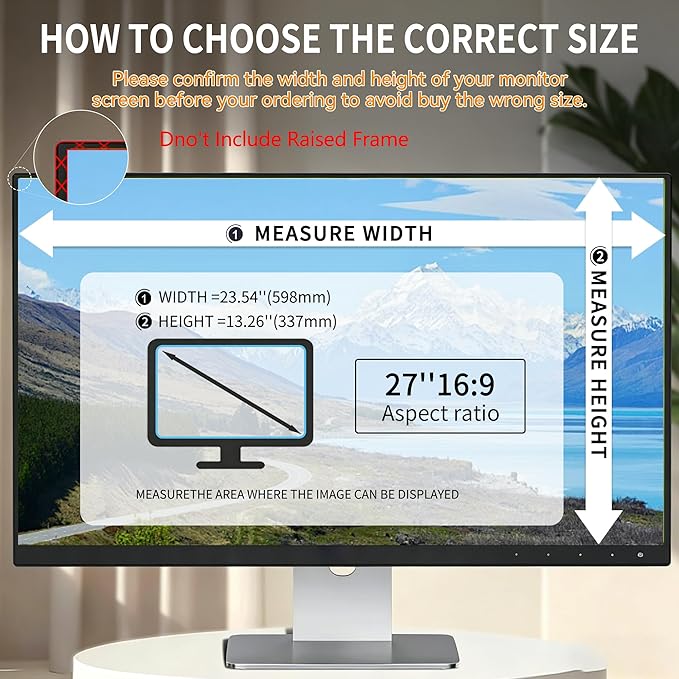 [2 Pack] 27 Inch Privacy Screen for Computer Monitor Blue Light Screen Protector Anti Glare Anti-Scratch Monitor Privacy Shield Screen 27 Inch 16:9 Aspect Ratio