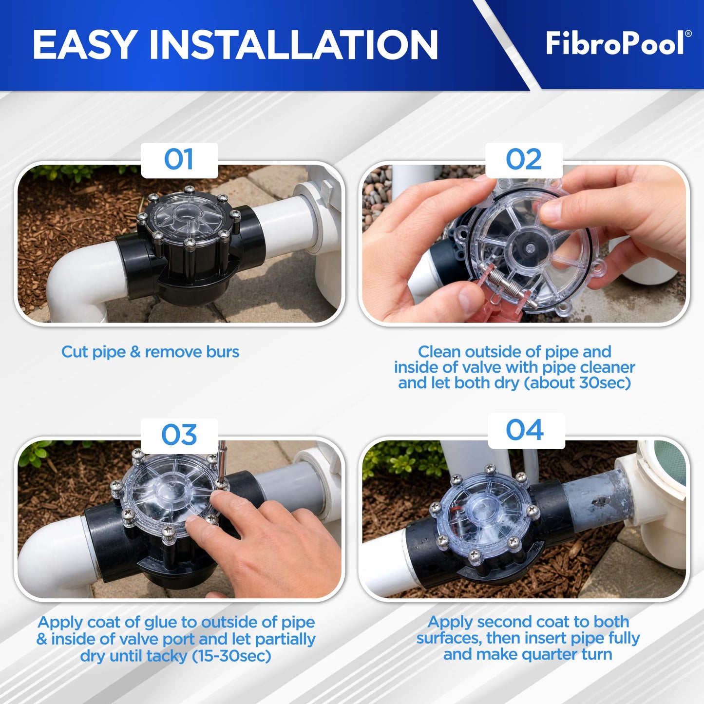 FibroPool 2 in 2-Way Pool Diverter Valve - CPVC Posi-Close Slip - Lubeless PTFE - Heater Salt Generator & Spa - NSF/ANSI 50 Certified