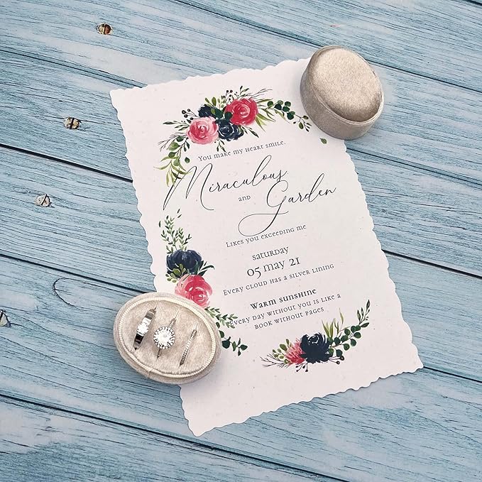 Velvet Oval Ring Box 3 Slots - Premium Wedding Three Rings Box Holder Vintage Handmade Storage Jewelry Organizer for Proposal, Engagement, Wedding Ceremony, Christmas (Beige)