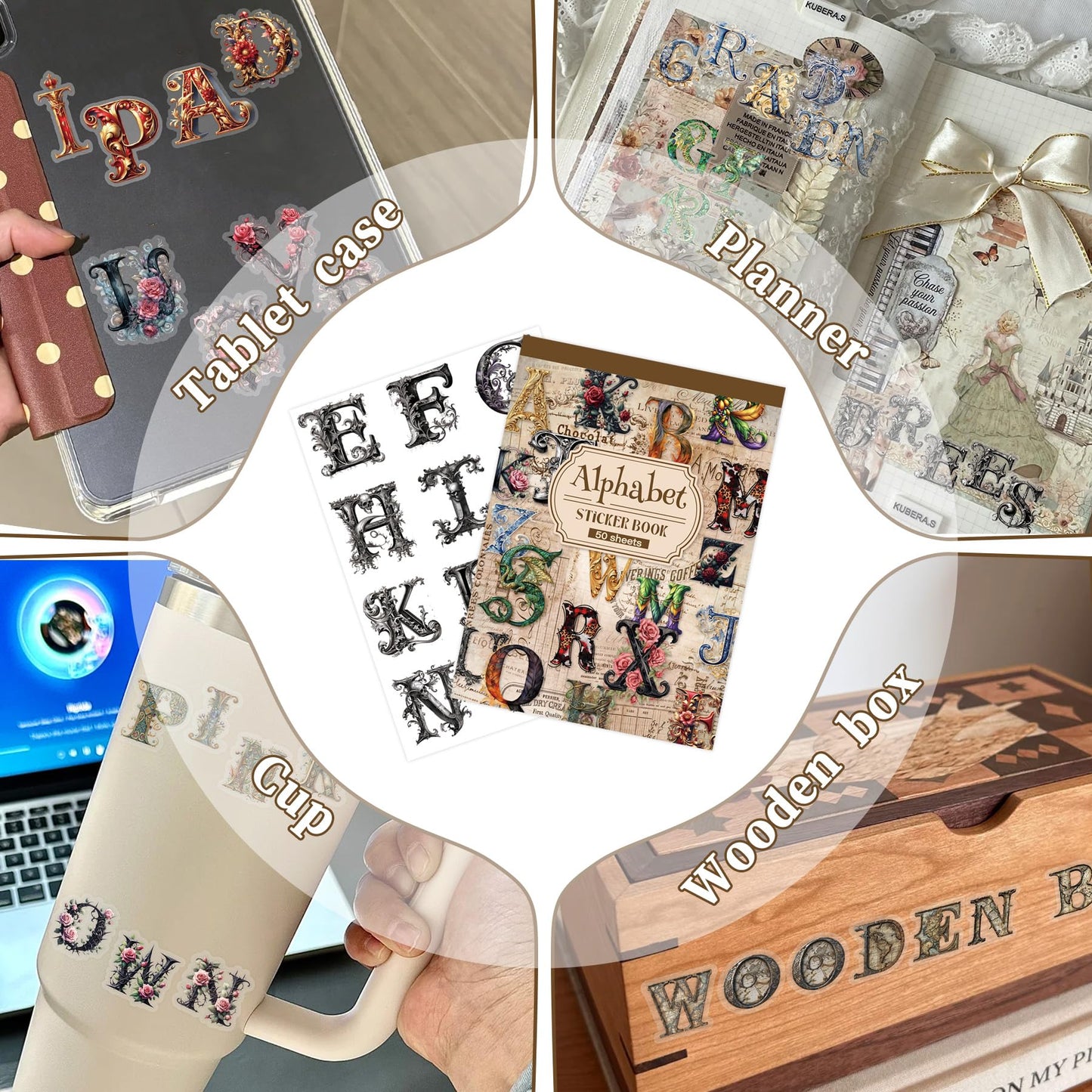 50 Sheets Alphabet & Number Letter Stickers for Scrapbooking, Journaling & DIY Crafts, Vinyl Adhesive Sticker Letters for Scrapbook Supplies, Journals, Planners & Decorative Projects