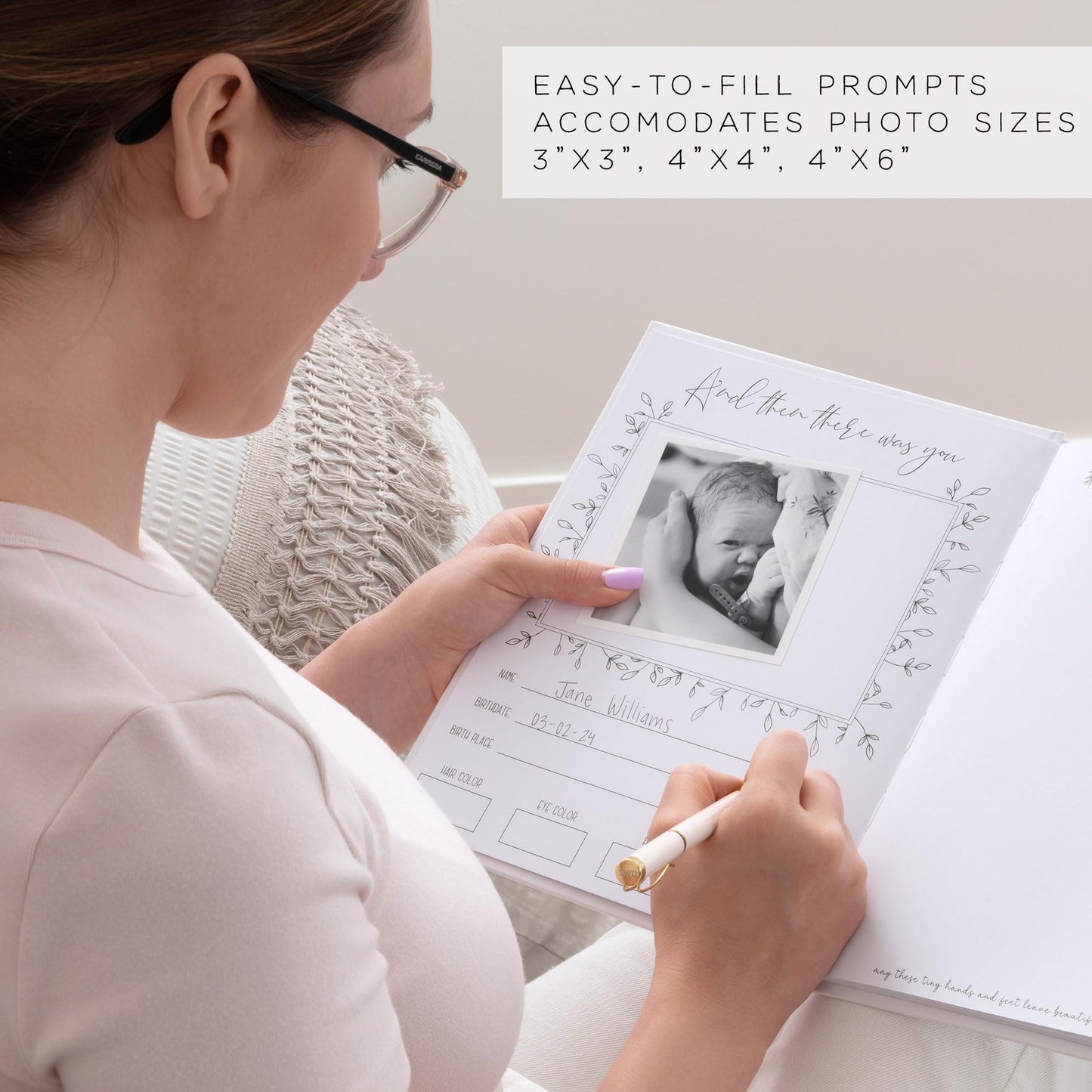 Baby Book Keepsake - Simple Baby Milestone Book for Boy or Girl - Baby Journal & Pregnancy Memory Book - Monthly Milestone Record Baby Books for Baby Shower - Modern Gender Neutral Style Gift for Moms