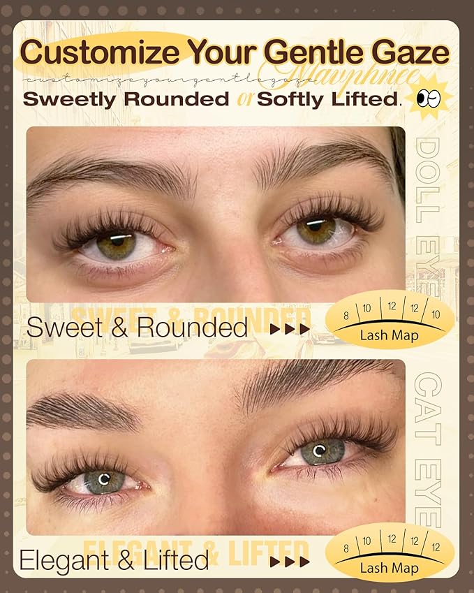 8-12MM Brown Lash Clusters Kit Natural Eyelash Clusters Wispy Cluster Eyelash Extensions Kit Fluffy Individual Lash Extensions with Bond and Seal for Soft Glam (180Pcs, C Curve)