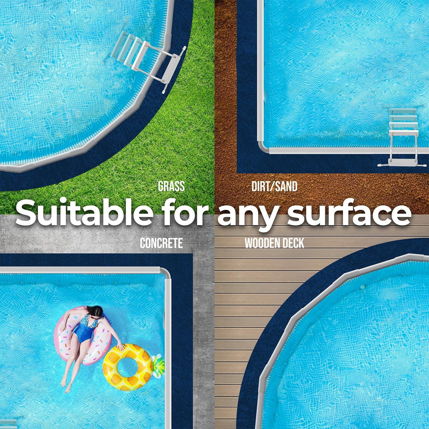Shop Square 12-Foot-by-24-Foot Rectangle Pool Liner Pad for Above Ground Pools - Rectangle Pool Pad, Under Pool Mat, Puncture Protection, Extend Liner Life, Durable Geotextile Material