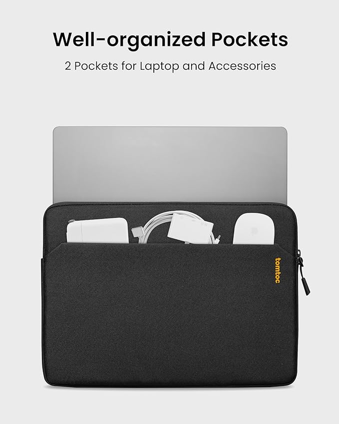 tomtoc Slim Laptop Sleeve for 13.5-14.3 Lenovo, HP, ASUS, Dell, Acer Laptop Notebook, Vivobook/Zenbook 14, Water-Resistant Protective Case for 13.8 Inch Surface