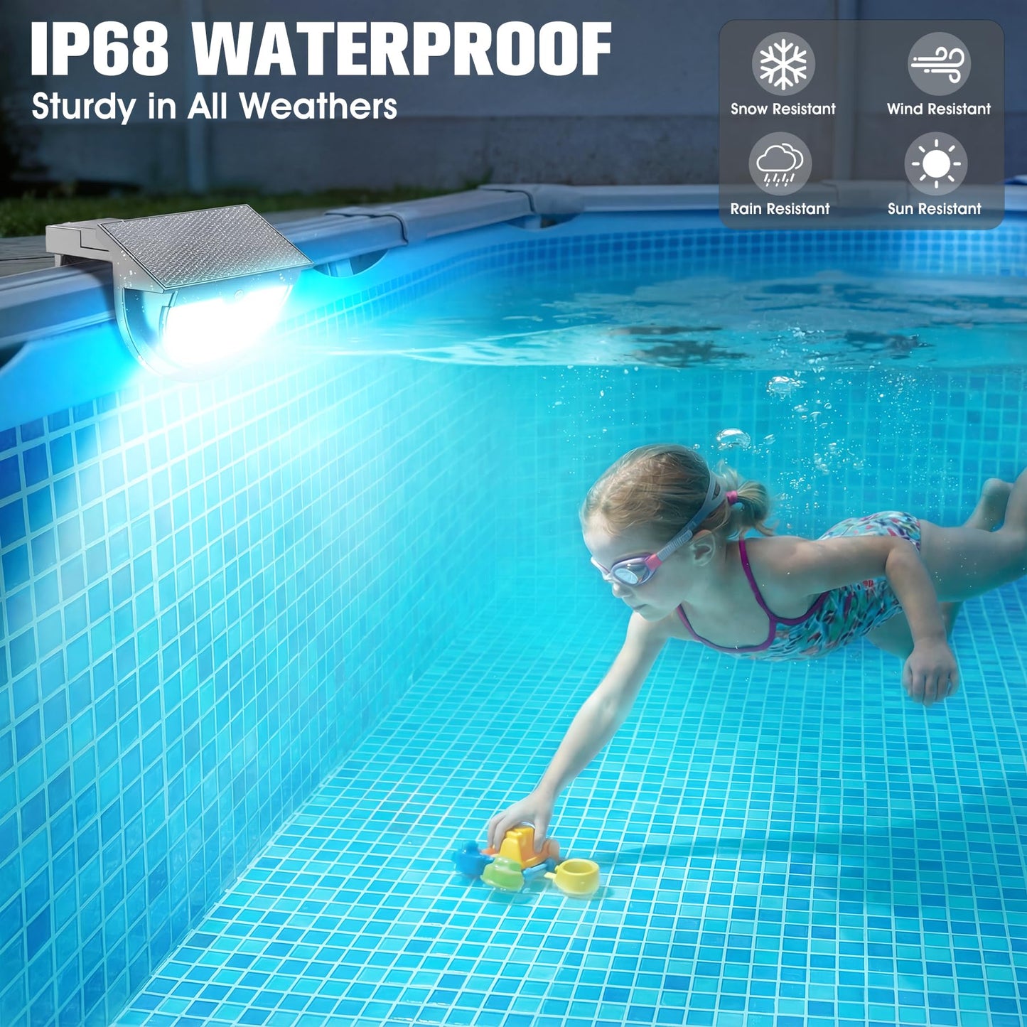 Niceput Solar Pool Lights,2026 Upgraded Solar Powered Above Ground Pool Lights,Frame Pool Light Waterproof,Swimming Pool Solar Light,Color Changing Pool Lighting for Above Ground Pool Accessories-2PCS