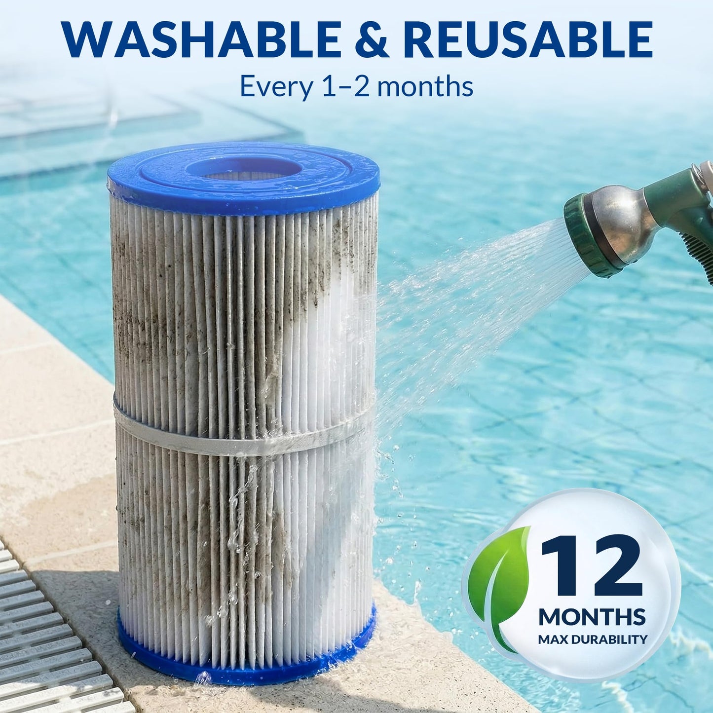 Swimara 2-Pack PRB50-IN, C-4950, FC-2390 Replacement Hot Tub Filter, Compatible with Jacuzzi J-200 & Pentair Spa Filter, 50 Sq.Ft., Pro Series