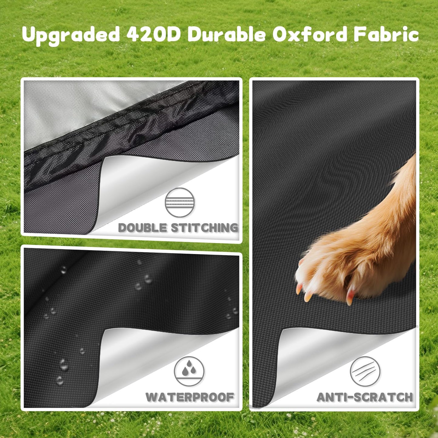SAFANA 72" Round Dog Pool Cover [Upgrade 420D Thickened] 6ft Portable Dog Pet Bath Pool Cover 71/72 inch, Durable Foldable Round Inflatable Swimming Pool Cover, Drawstring Design Windproof Dustproof