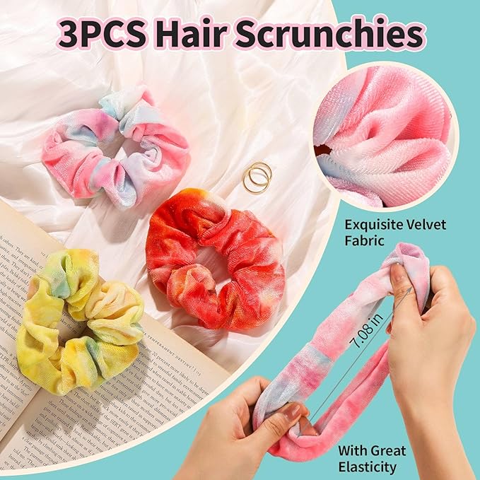 LEOBRO Spa Headband, 6pcs Makeup Headbands and Hair Scrunchies, Bow Skin Care Headband for Washing Face for Women Teen Girls, Hair Bands, Easter Basket Stuffers Valentines Galentines Day Gifts