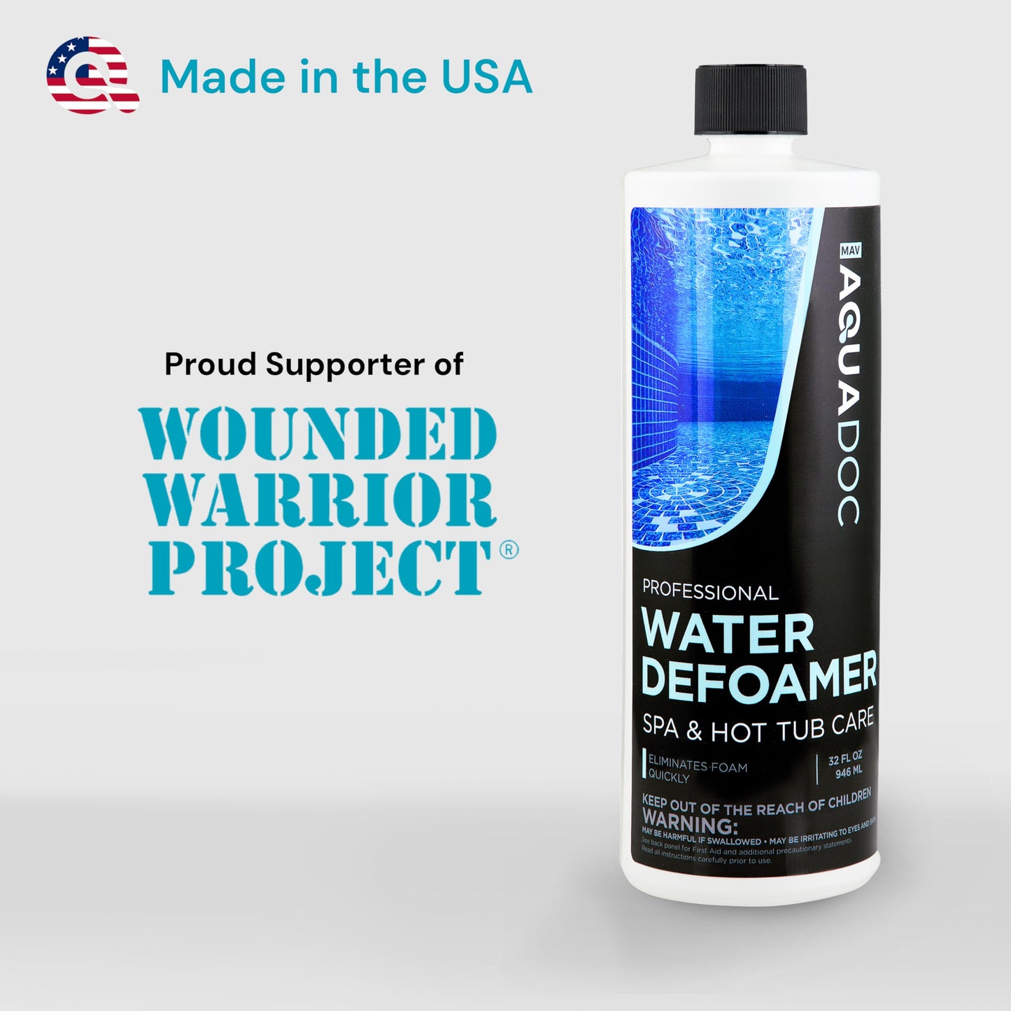 Hot Tub Defoamer - Spa Defoamer for Hot Tub Owners 32oz, Spa Anti Foam to Keep Foam Down, Hot Tub Chemicals Made in USA - AquaDoc