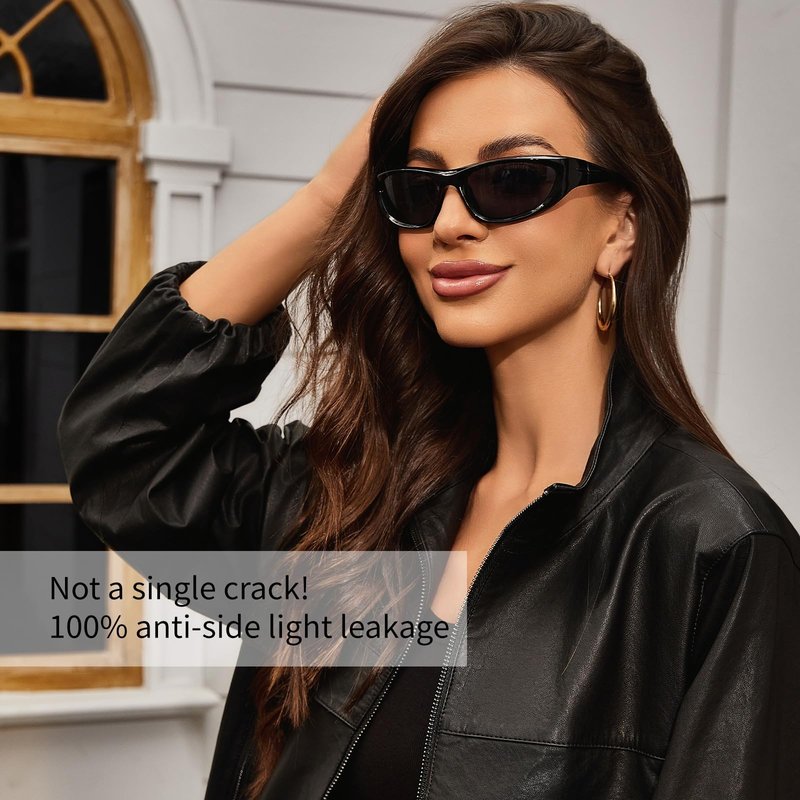 DsitMG Wrap Around Y2K Sunglasses for Women Trendy Oval Polarized Glasses UV400 Protection Sun protection traveling cycling (Green)