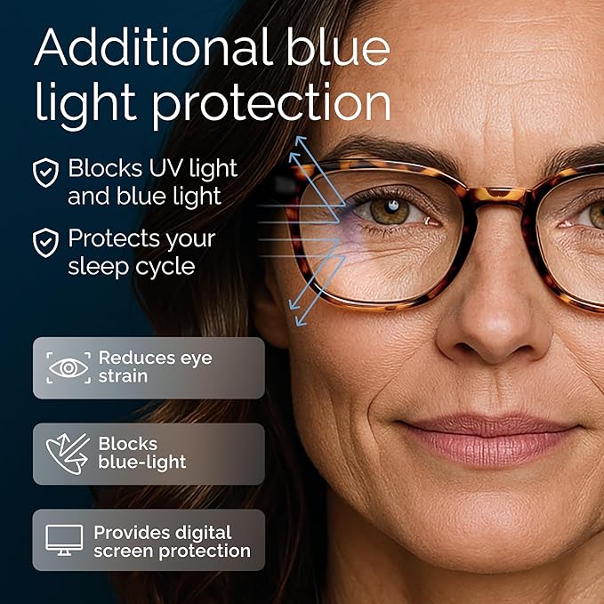CCVOO 4.0 Reading Glasses for Women, Eyeglasses, Blue Light Readers, Cheaters