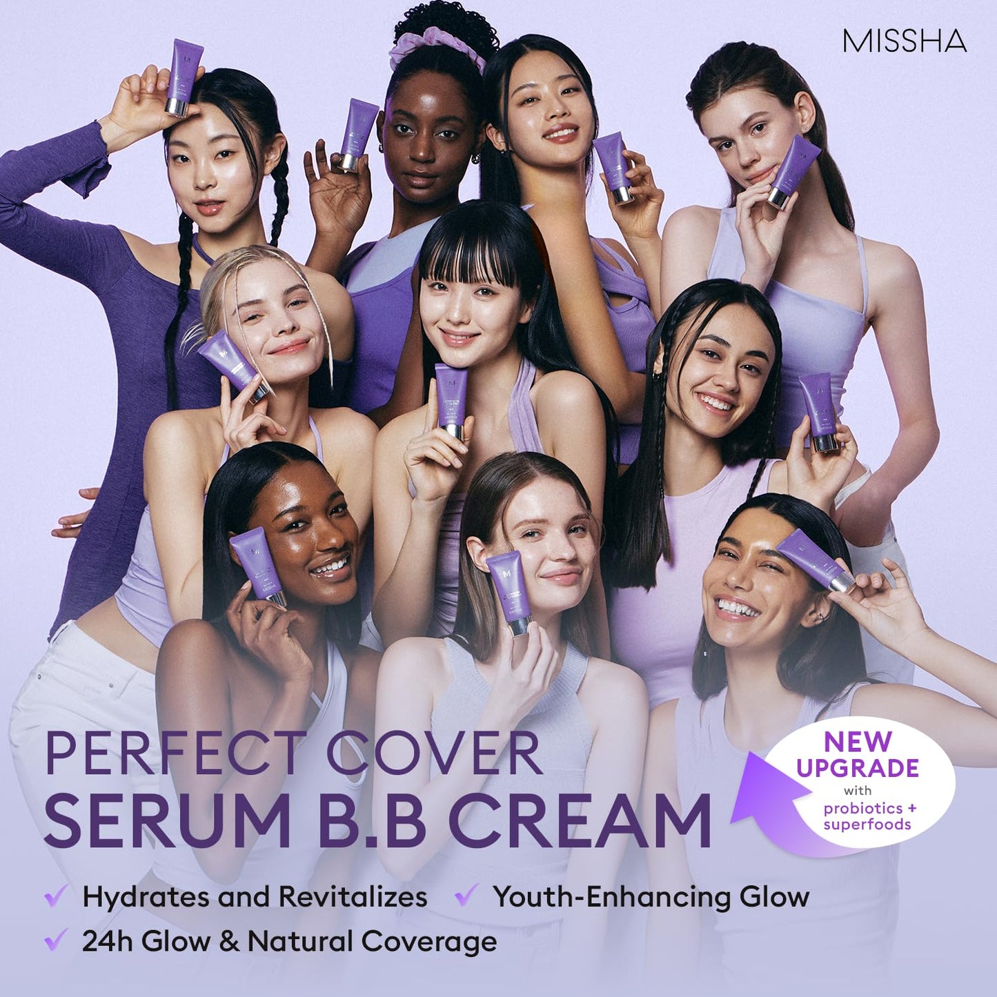 MISSHA M PERFECT COVER SERUM BB CREAM No.21 Light Beige - Light with Cool Undertone, Skin Tint, Tinted Moisturizer, Skin Care Foundation Makeup, Korean Makeup,1.18 Fl oz