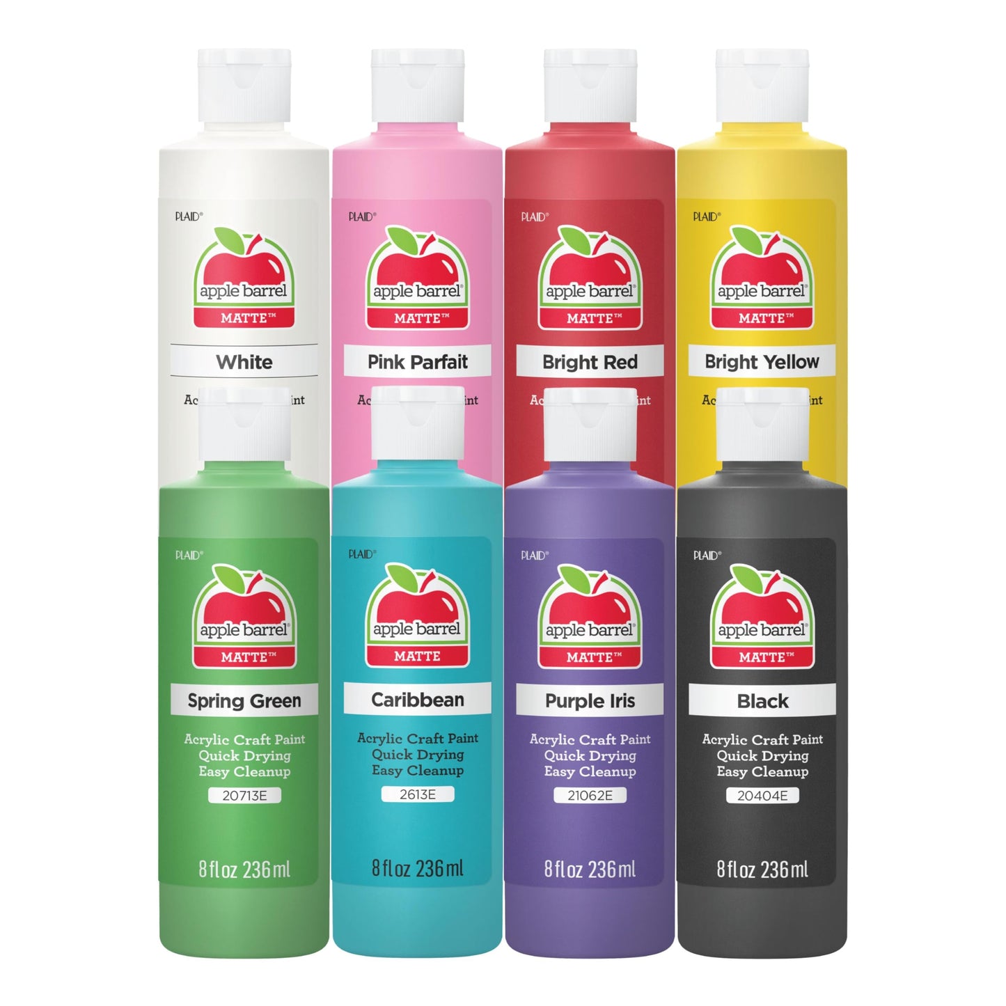 Apple Barrel Acrylic Craft Paint Set, Matte Finish, Set of 8, 8 Fl Oz (Pack of 8), Assorted