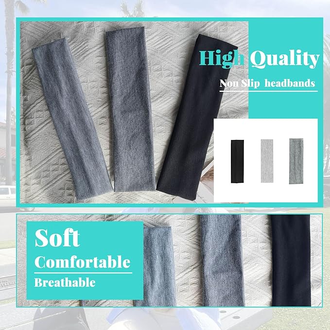 Headbands for Women Non Slip Head Bands for Women's Hair cute elastic womens headbands Soft Cotton Cloth Fashion floral headband for women for Daily Workout Sports Running Yoga