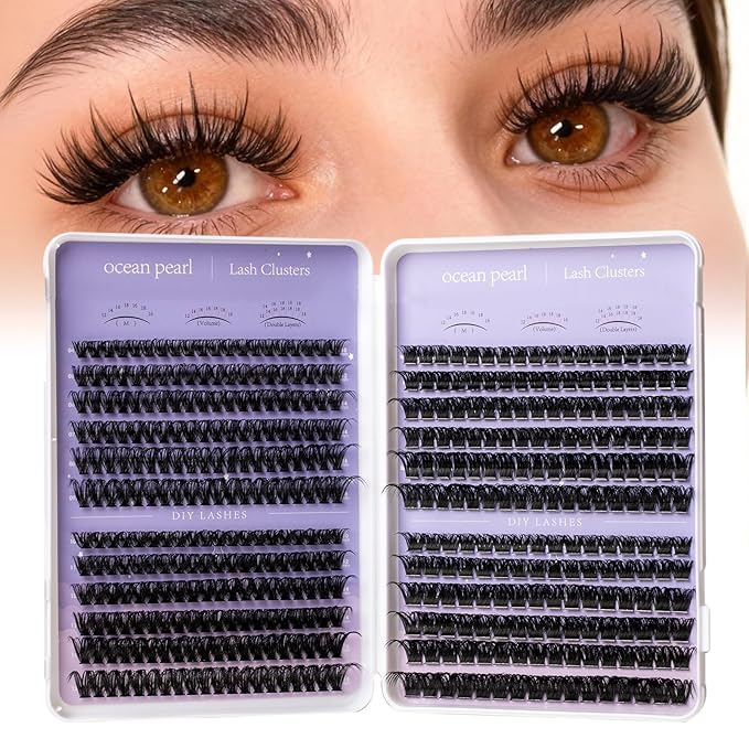 Ocean Pearl Lash 564ct Lash Clusters, 10-18mm Individual Cluster Lashes, 60D/80D/100D/150D Volume Eyelash Clusters, Thick Volume Cluster Eyelash Extensions, Soft Natural-Looking Lashes,Lashes Clusters