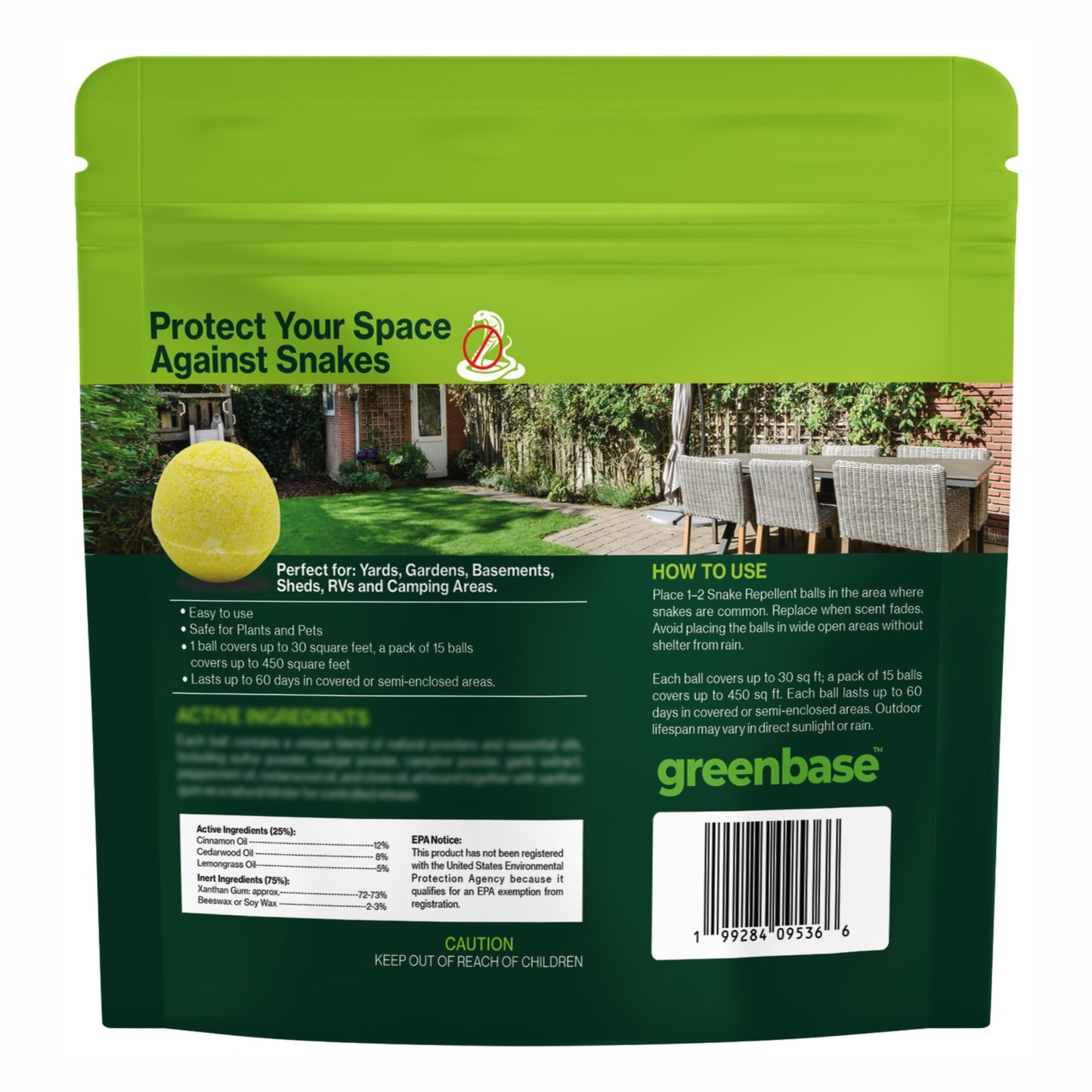 Natural Snake Repellent Balls 15 Pack – Travel, Indoor & Outdoor Snake Deterrent for Yard, Garden, Garage, Camping, RVs, Sheds & Basements | Long-Lasting Protection, Safe for Pets & Plants