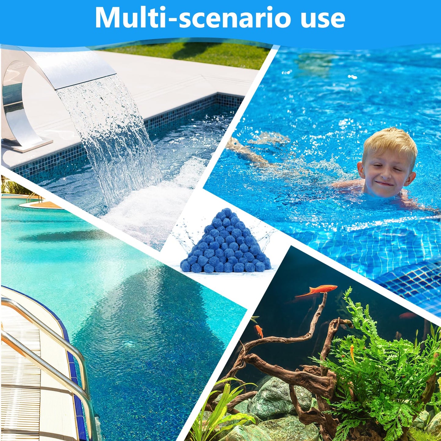 VICAMB 4.7 lbs Pool Filter Ball for Sand Filter Pump,Reusable Swimming Pool Fiber Media Balls,Replace Pool Filter Sand for Aquarium Tank,Pools Sand Filters Systems