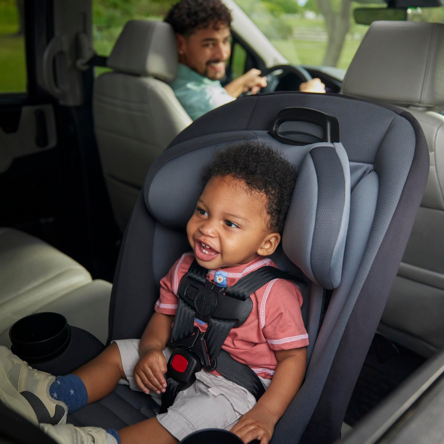 Safety 1st Ellaris 3-in-1 Convertible Car Seat, Slim Fit Design, Rear & Forward-Facing, 5-Position Headrest, 3-Across Fit, Travel-Friendly with Machine-Washable Seat Pad, Smokey Haze
