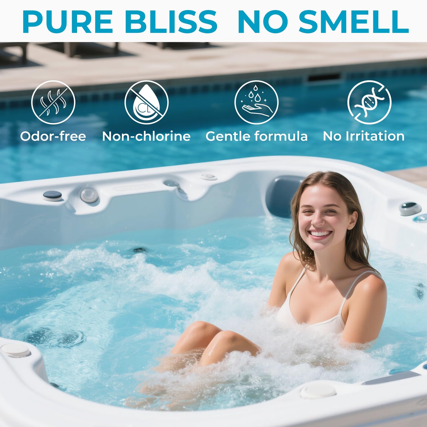 35.2oz Non-Chlorine Spa Shock Oxidizing Cleaner for Hot Tub, Chlorine-Free Water Care & Enhanced Cleaner for Hot Tubs, Spas and Pools, Quick Dissolving, Fast-Acting - 2.2 Lbs.